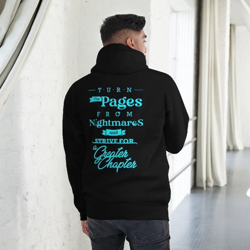 Men's comfortable active hoodie-Premium DTG Turquoise Logo Slogan Hoodie