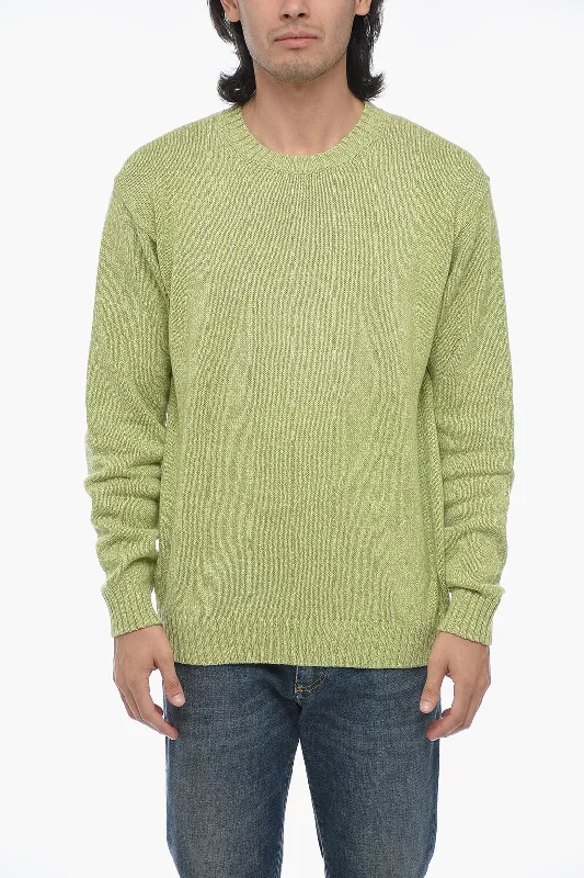 Men's stylish sweatshirt-Corneliani Linen Blend Crewneck Pullover