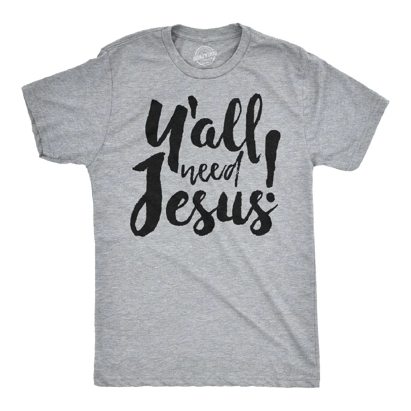 Men's breathable workout wear t-shirt-Y'all Need Jesus Men's T Shirt