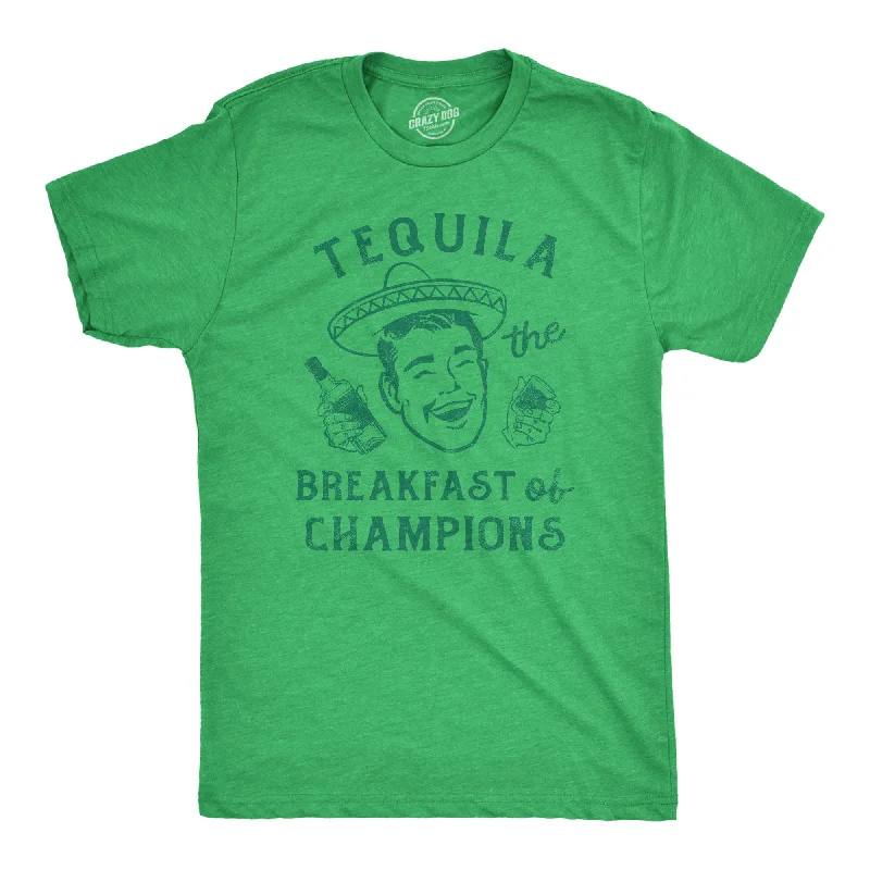 Men's relaxed fit gym t-shirt-Tequila The Breakfast Of Champions Men's T Shirt