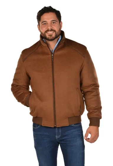 Men's organic cotton jacket-Taupe Bomber Jacket