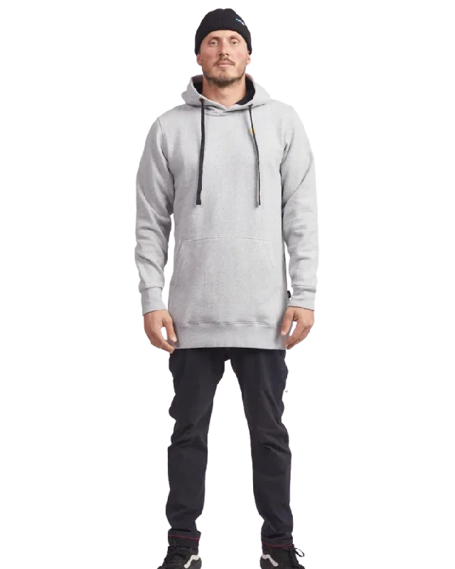 Men's sporty gym hoodie-Yuki Threads Slim Old Mate Hoodie - Heather Grey