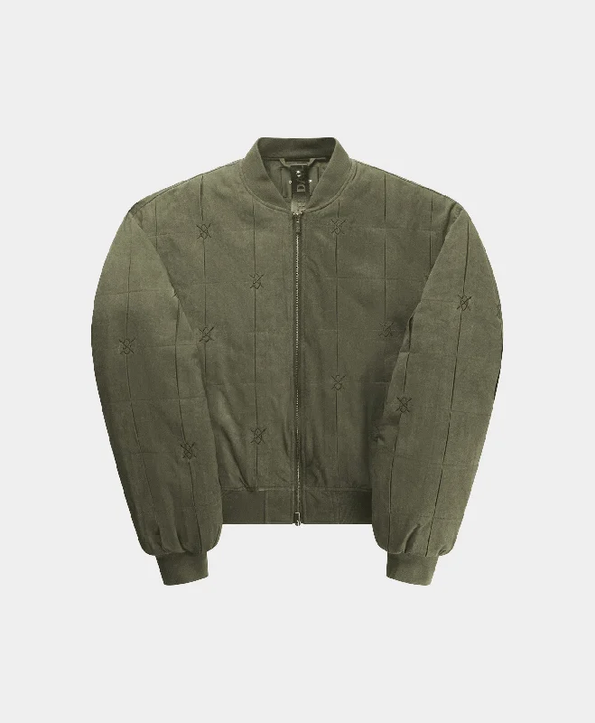 Men's adventure-ready casual jacket-Army Green Rasal Bomber Jacket