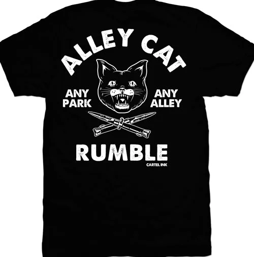 Men's sustainable workout t-shirt-Alley Cat Rumble Mens T-Shirt