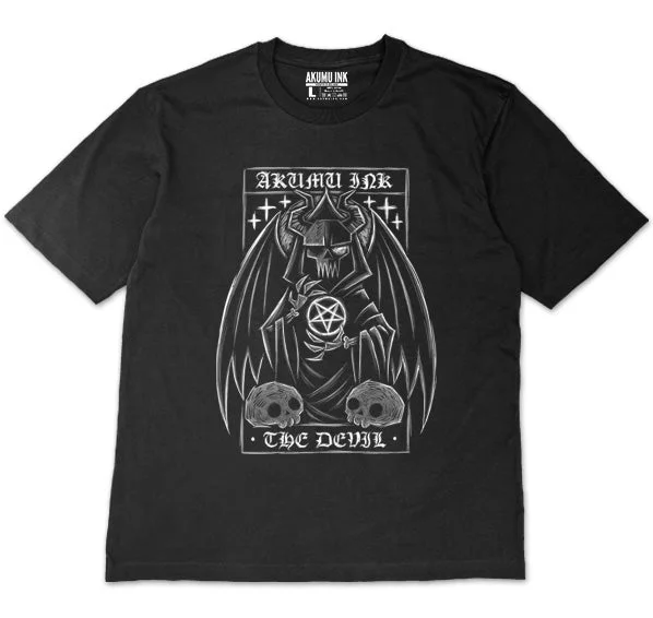 Men's eco-friendly performance shirt-The Devil Tarot Card Oversized Unisex Tshirt