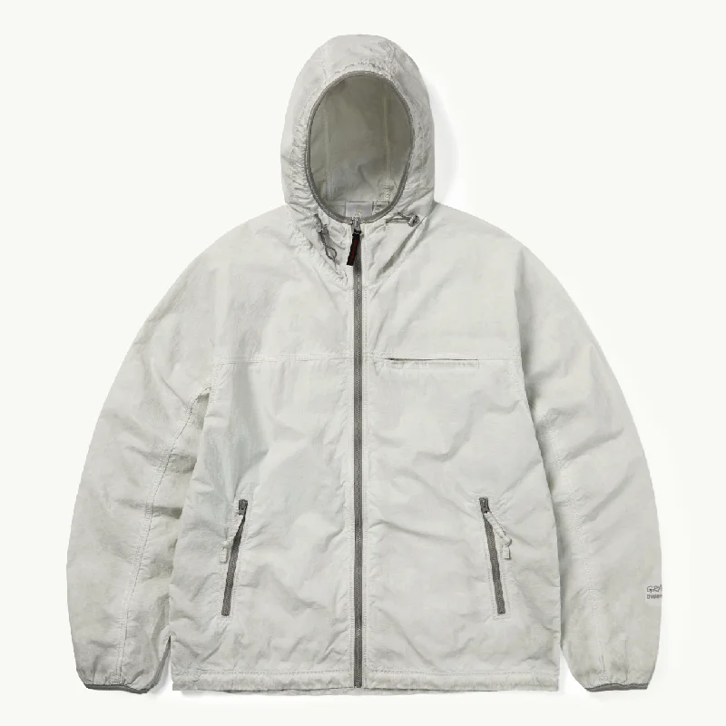 Men's fashionable winter jacket-this is never that x Gramicci Overdyed Light Jacket - Dusty White