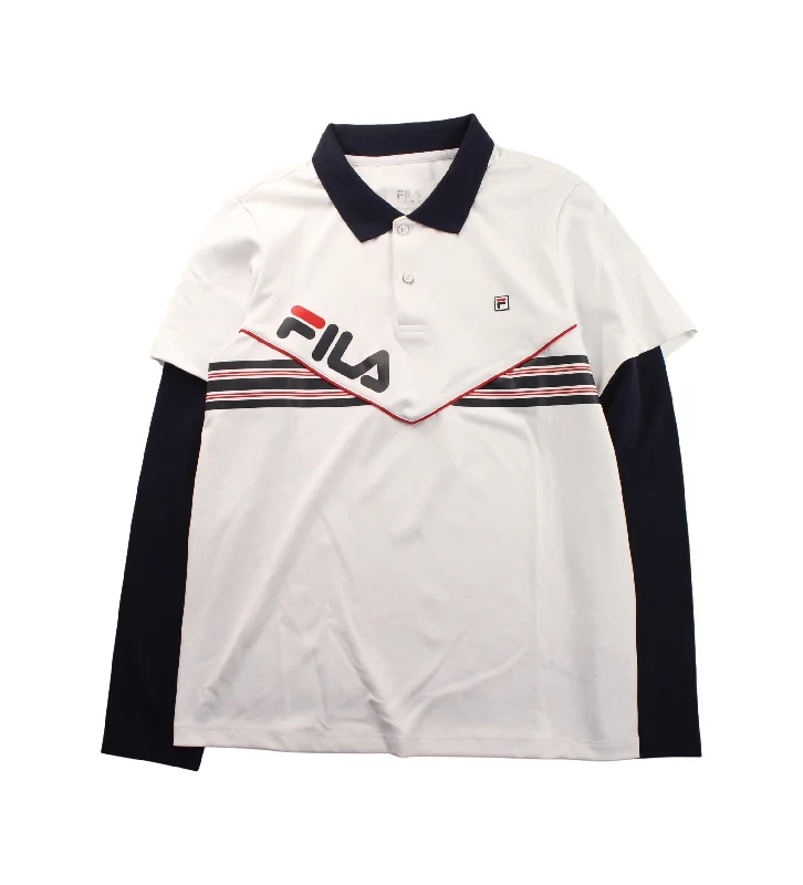 Men's lightweight casual wear polo shirt-Fila Long Sleeve Polo 14Y