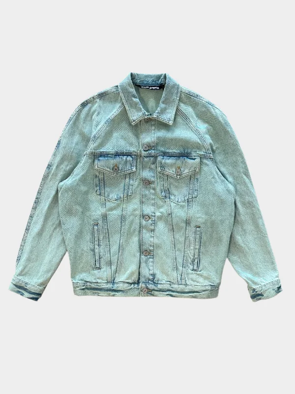 Men's breathable denim jacket-Washed Denim Jacket