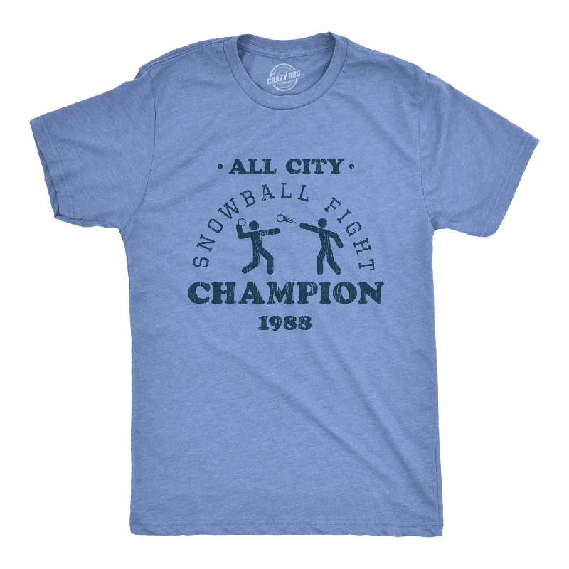 Men's comfortable activewear t-shirt-All City Snowball Fight Champion 1988 Men's T Shirt