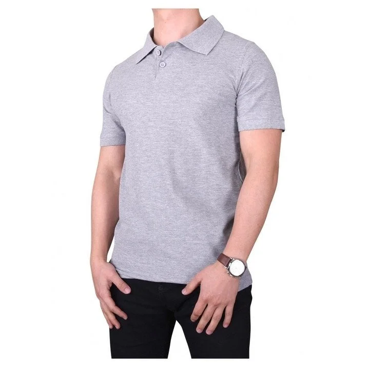 Men's fashion-forward casual polo shirt-Men's Solid Short Sleeved Slim Fit Polo Shirt