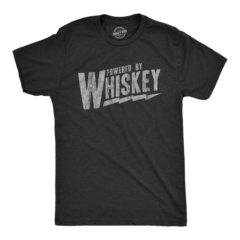 Men's workout-ready t-shirt-Powered By Whiskey Men's T Shirt