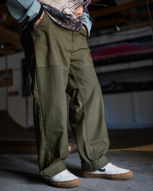 Men's comfortable work pants-Volcom Japan by Bryan Iguchi Work Pants - Winter Moss