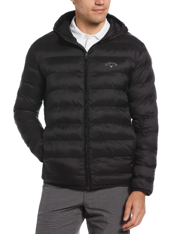 Men's breathable travel jacket-Mens Faux Down Puffer