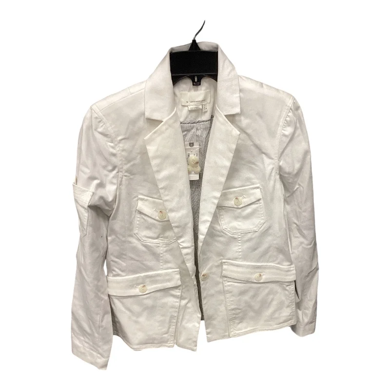 Men's eco-conscious field jacket-Jacket Denim By Anthropologie In White Denim, Size: 2