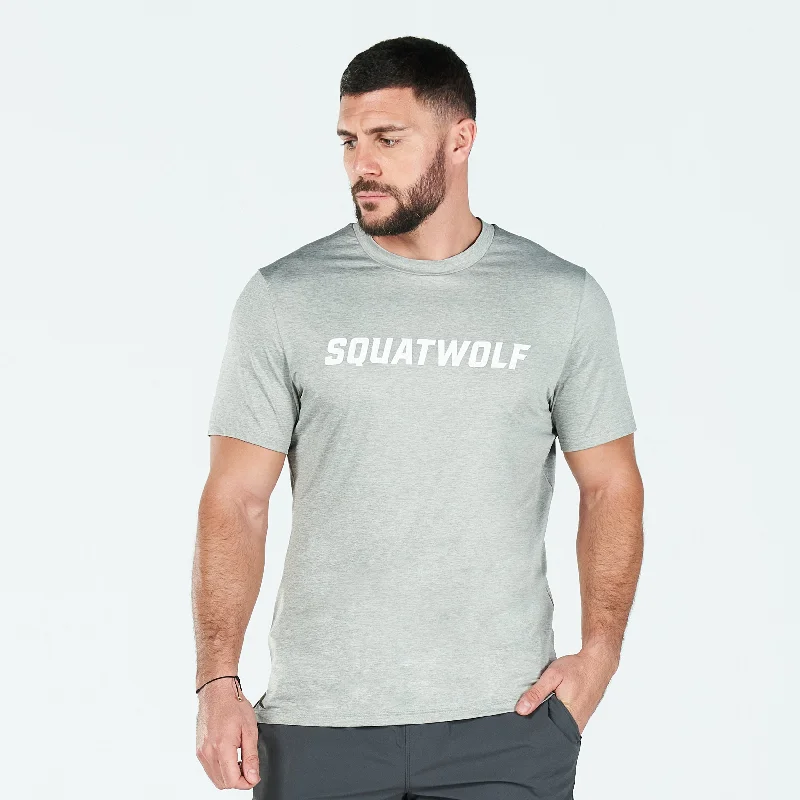 Men's durable fitness t-shirt-Core AeroTech Muscle Tee - Grey Marl