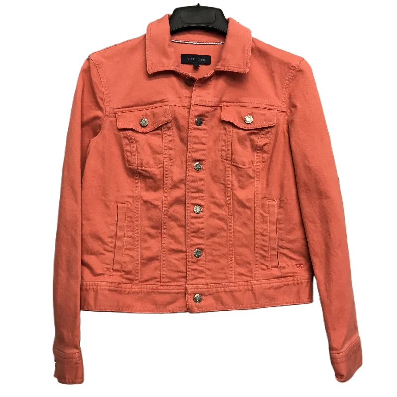 Men's fashionable winter jacket-Jacket Denim By Talbots In Orange, Size: M