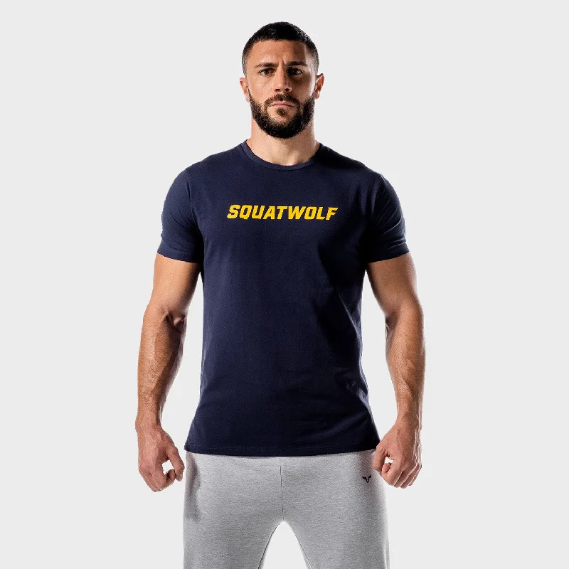 Men's comfortable activewear t-shirt-Iconic Muscle Tee - Navy Blue