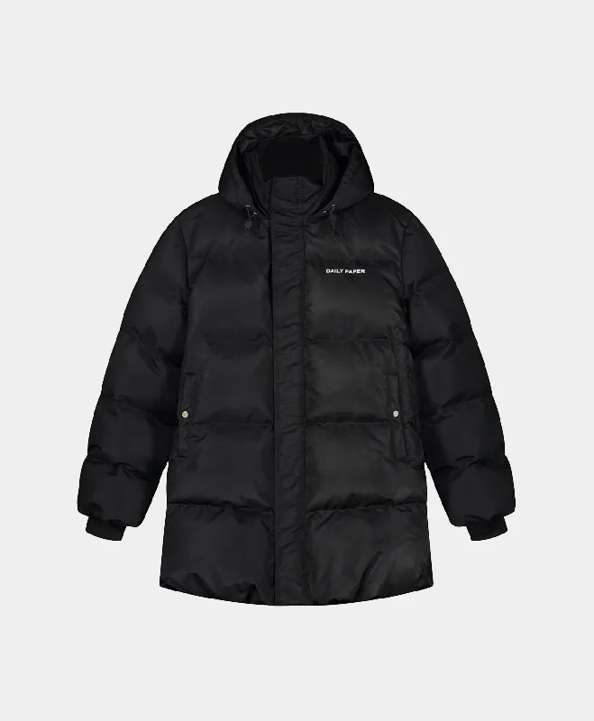 Men's pre-washed casual jacket-Black Epuffa Mid Jacket