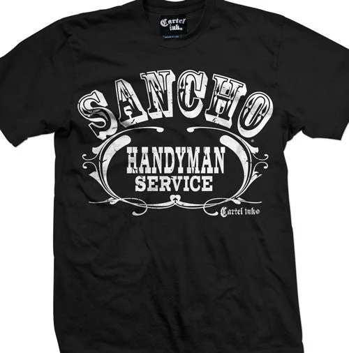 Men's high-stretch workout t-shirt-Sancho Handyman Services Men's T-Shirt