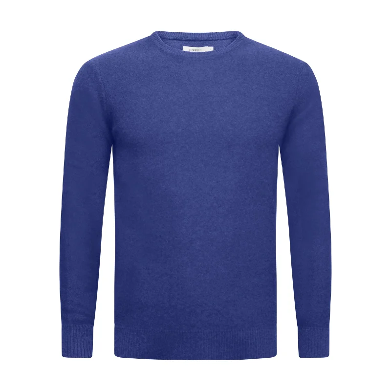 Men's soft sweater-Cashmere Crewneck Sweater Cuebris in left stitch Jeans