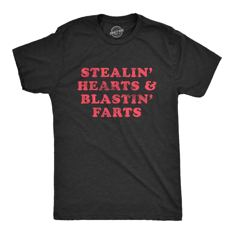 Men's sporty workout t-shirt-Stealin' Hearts And Blastin' Farts Men's T Shirt