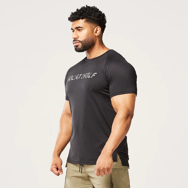 Men's quick-dry workout t-shirt-Code Muscle Tee - Black