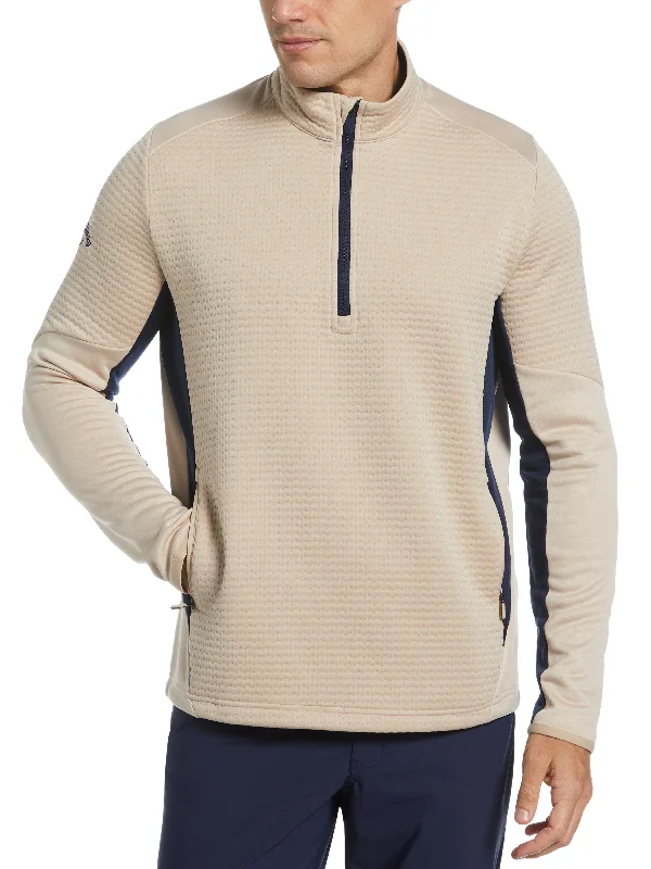 Men's versatile travel jacket-Mens Textured 1/4 Zip Golf Pullover