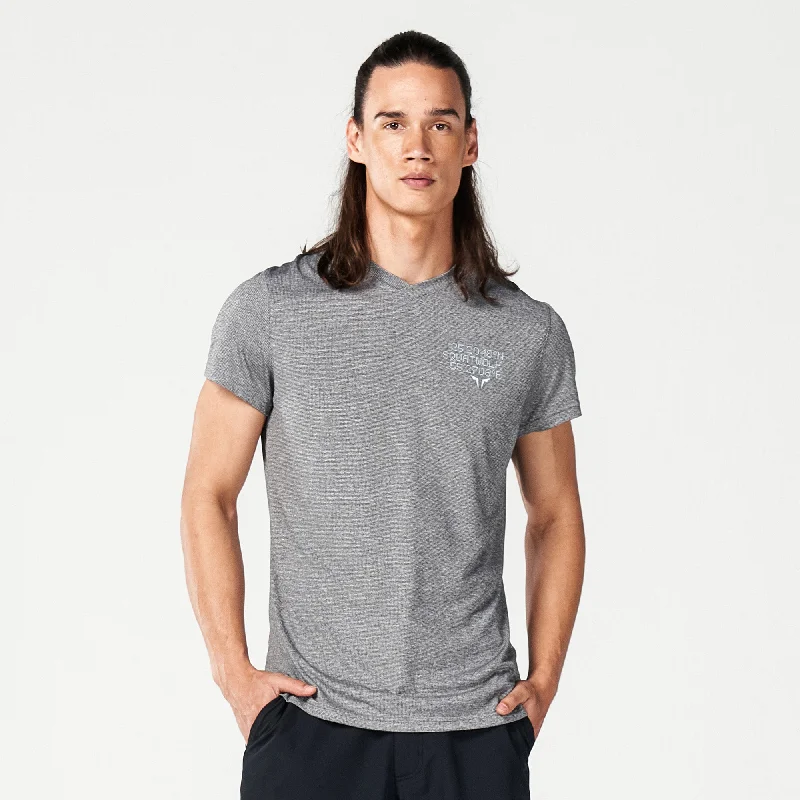 Men's quick-dry workout t-shirt-Code V-Neck Muscle Tee - Black Marl