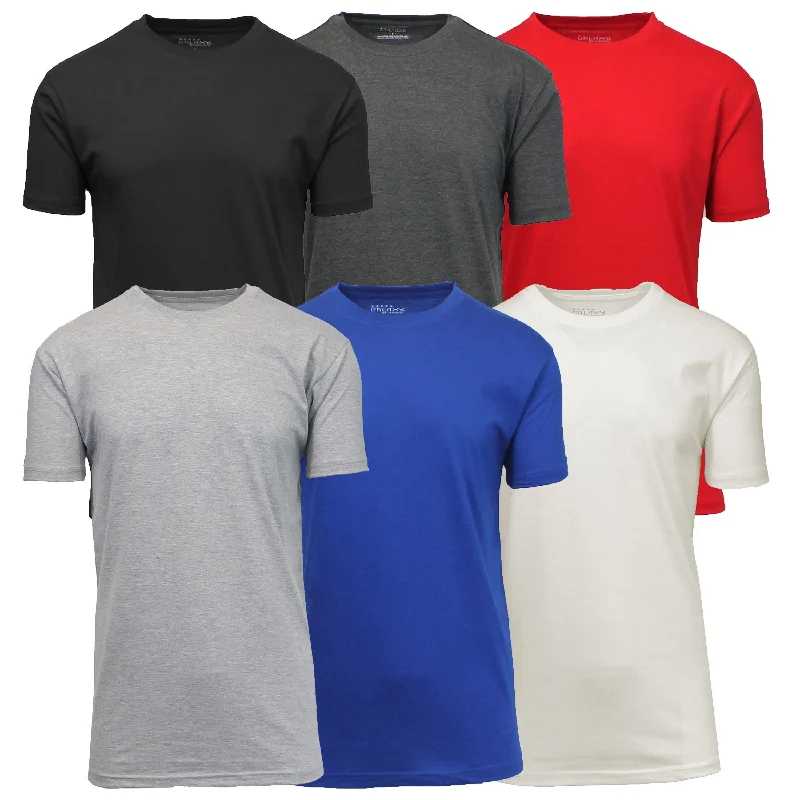 Men's premium athletic t-shirt-(6-Pack) Short Sleeve Crew-Neck Modern Fit Classic Tees (S-3XL)