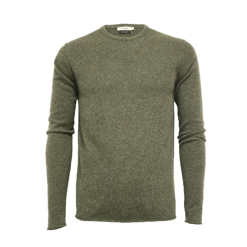 Men's affordable sweater-Hunting Green Cashmere Crew Neck Sweater Ripley