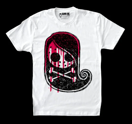 Men's antibacterial performance shirt-Tokyo Crossbones Drip Men White Tshirt