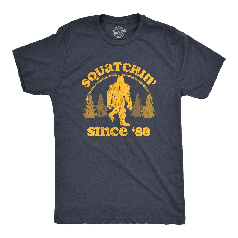 Men's yoga-friendly t-shirt-Squatchin Since 88 Men's T Shirt