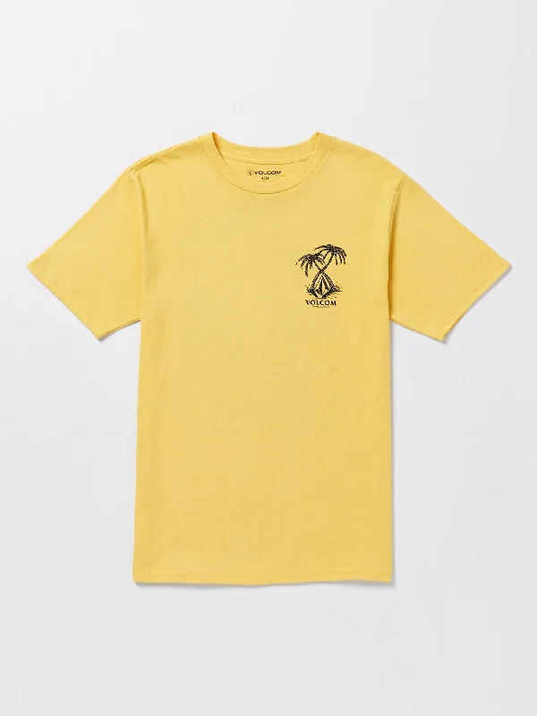 Men's comfortable activewear t-shirt-Glassy Daze Short Sleeve Tee - Golden Mustard