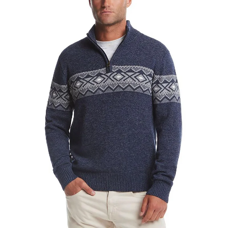 Men's modern knit-Mens Pattern Cotton Pullover Sweater