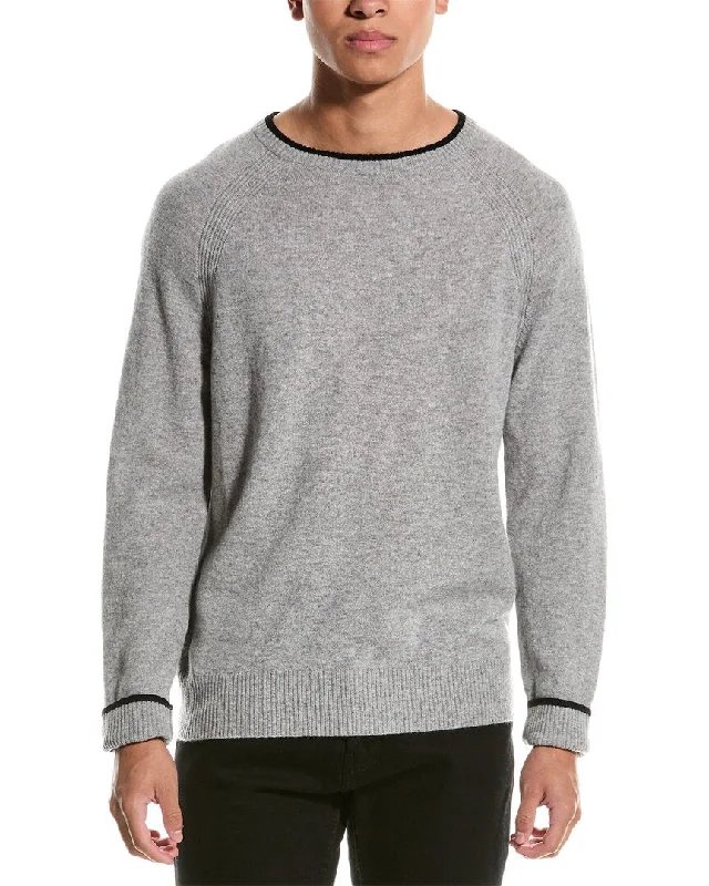 Men's spring knitwear-Magaschoni Tipped Cashmere Crewneck Sweater