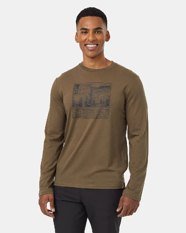 Men's organic workout t-shirt-Topography Stamp Longsleeve