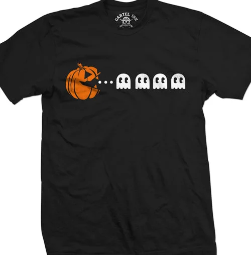 Men's sustainable workout t-shirt-Pumpkin Pac Man Men's T-Shirt