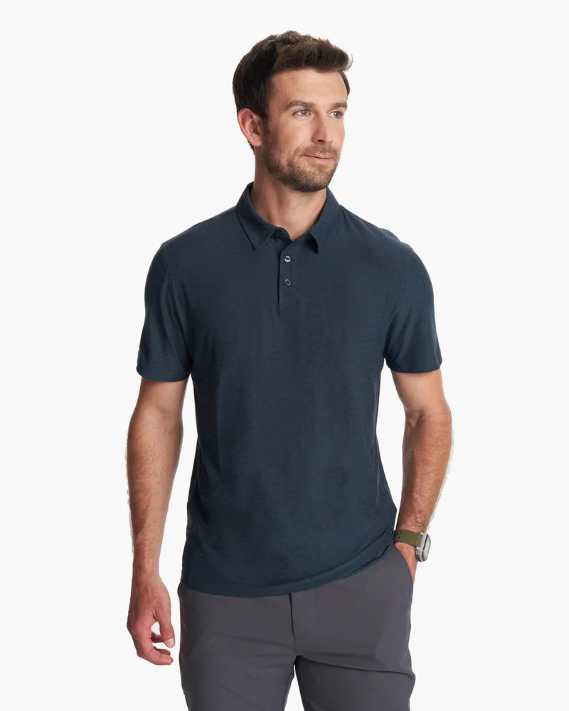 Men's eco-friendly casual polo shirt-Men's Strato Tech Polo - Navy Heather