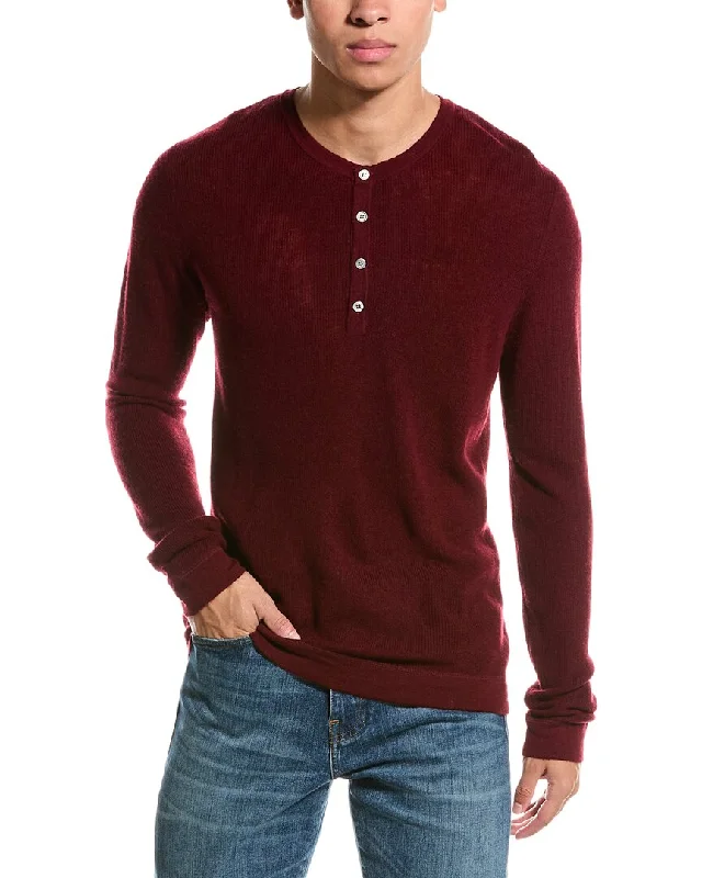 Men's wrinkle-resistant knitwear-Kier+J Wool & Cashmere-Blend Henley Sweater