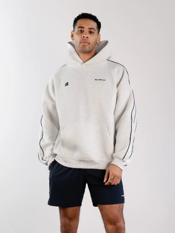 Men's relaxed fit hoodie-Apex Pro Relaxed Hoodie - Marl White