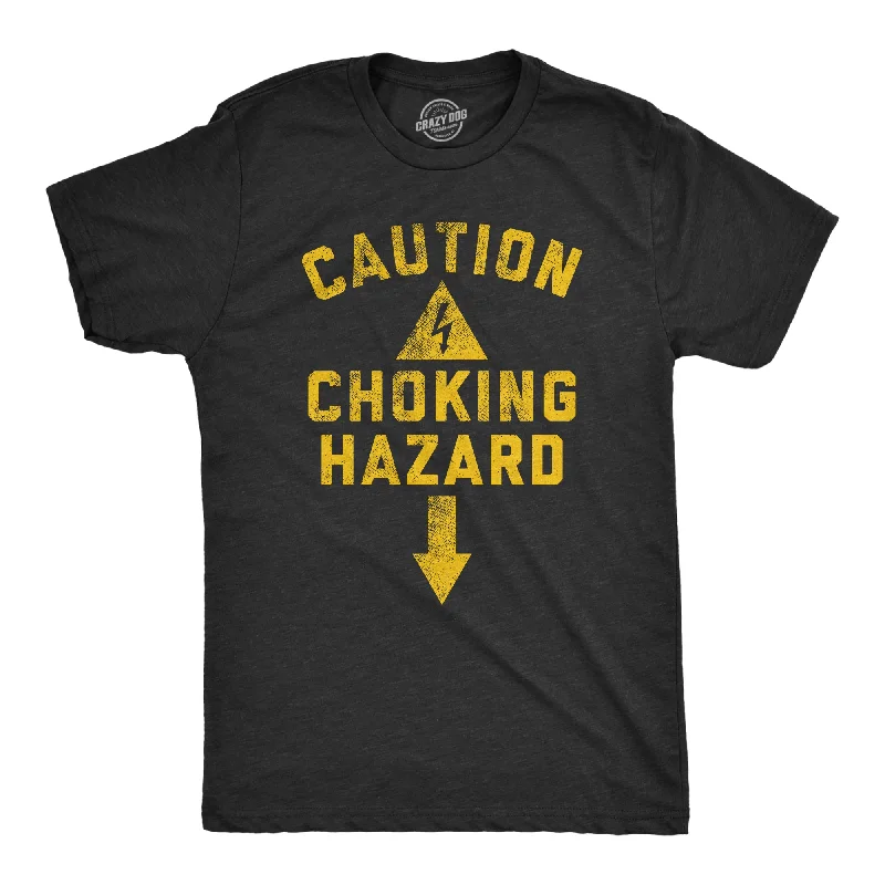 Men's high-stretch workout t-shirt-Caution Choking Hazard Men's T Shirt