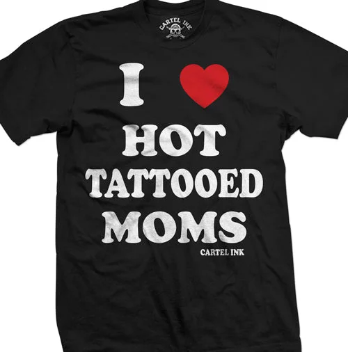 Men's organic workout t-shirt-I Love Hot Tattooed Moms Men's T-Shirt