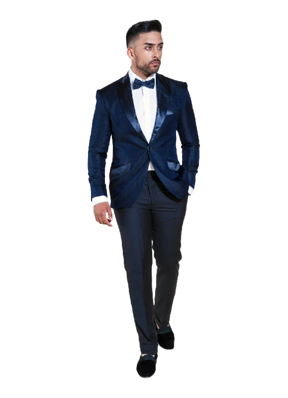 Men's organic winter coat-Monaco Navy Tuxedo