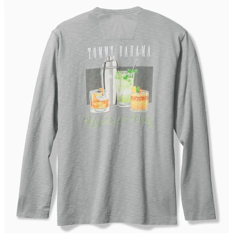 Men's breathable activewear t-shirt-Tommy Bahama Men's Shake It Up Lux Long Sleeve T-Shirt - Ultimate Gray