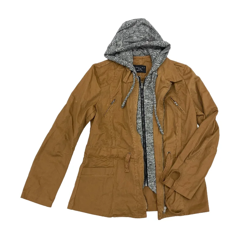 Men's eco-conscious field jacket-TAN JACKET UTILITY by LOVE TREE Size:M