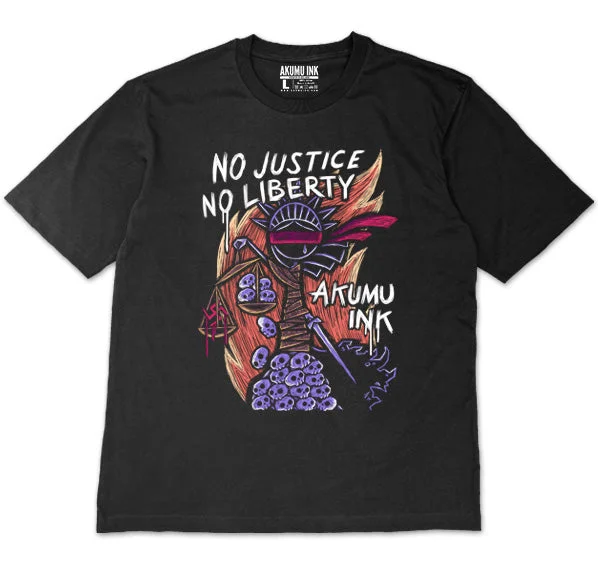 Men's versatile gym casual shirt-No Justice No Liberty Oversized Unisex Tshirt