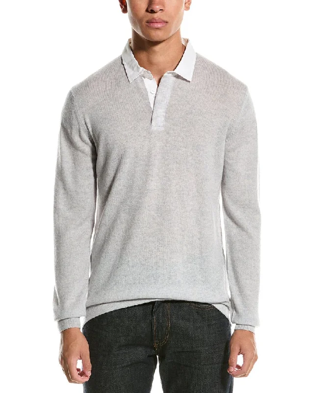 Men's fishing sweatshirt-Brodie Cashmere Wool & Cashmere-Blend Rugby Shirt