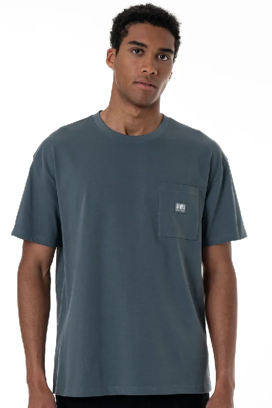 Men's durable fitness t-shirt-Pocket T-Shirt _ 152276 _ Petrol