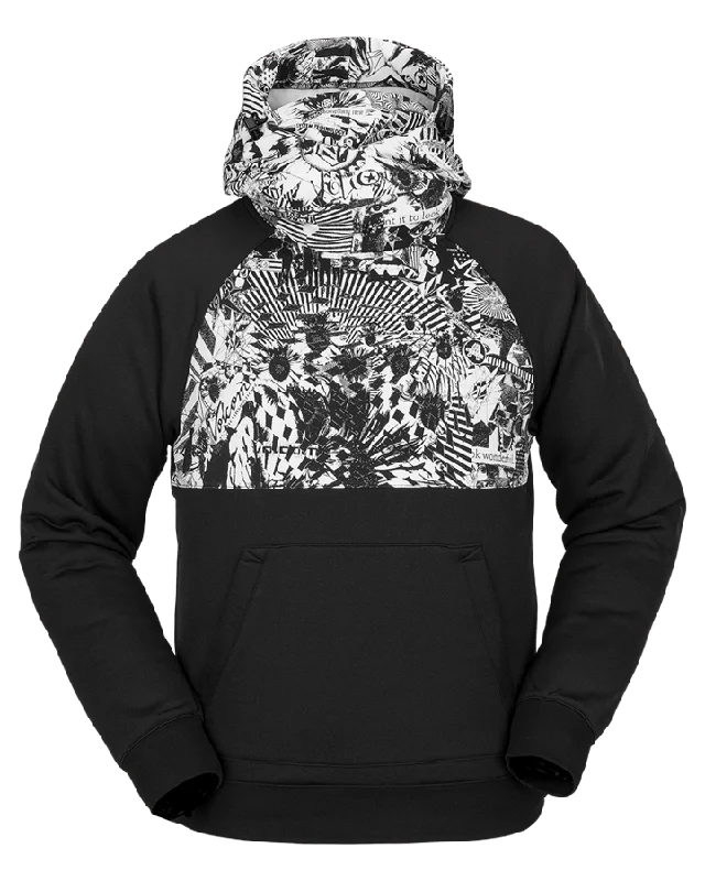 Men's organic fleece hoodie-Volcom Hydro Riding Hoodie - Black White