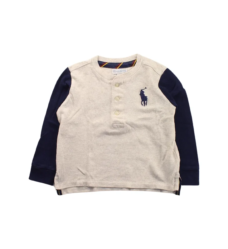 Men's pre-shrunk travel wear polo shirt-Ralph Lauren Long Sleeve Polo 12-18M